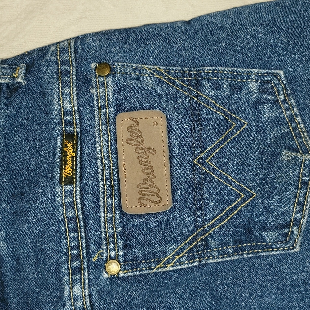 Wrangler pants jeans dark demin fade straight leg cotton pants sz 27 x 31 - Picture 6 of 8